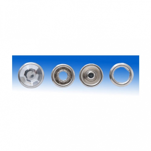 Bottone a pressione in ottone da rivettare modello 1066-18 con testa Strass.