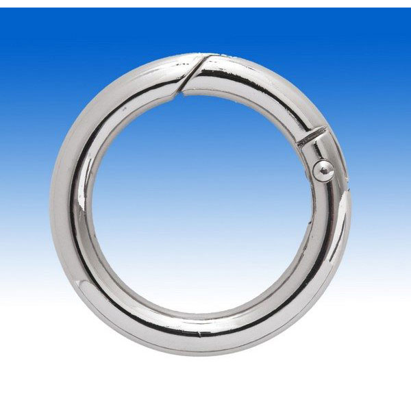 Moschettone circolare per abbigliamento con apertura a molla