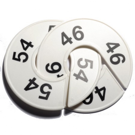 Dischi segnataglie per stand porta abiti con foro 45 mm 